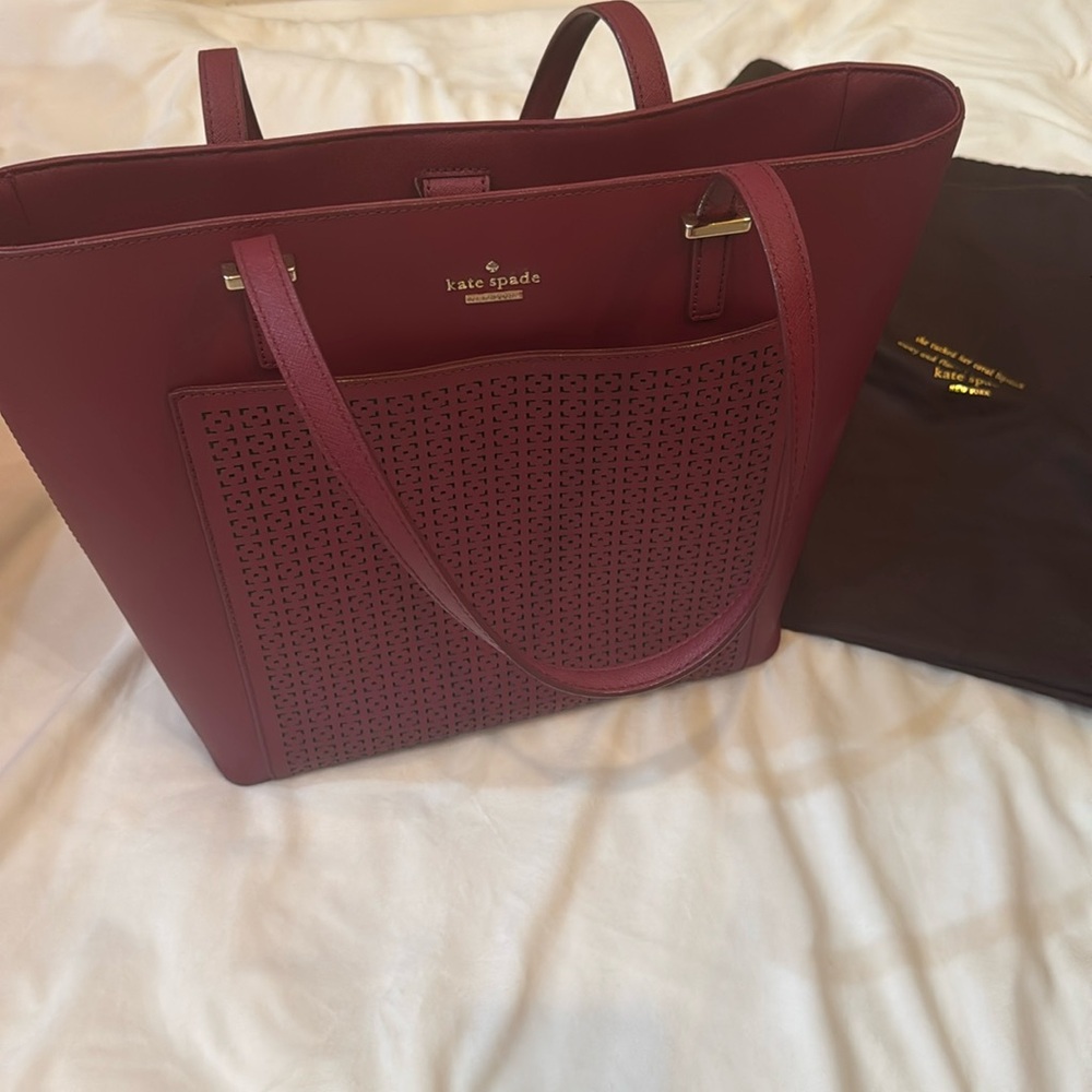 Maroon Kate spade tote